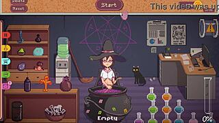 Play a witch-themed hentai game with anime-style characters