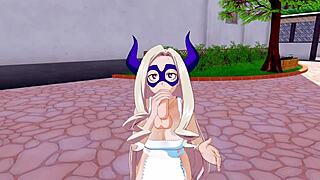 MILF in apron in 3D animated hentai game trial