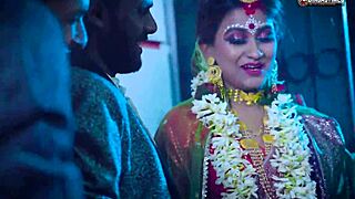 Double penetration for an Indian bride in a gang bang