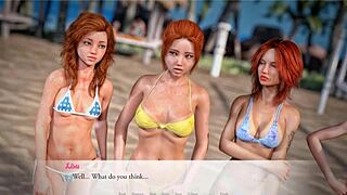 Small yet hot redhead in bra and panty on the beach